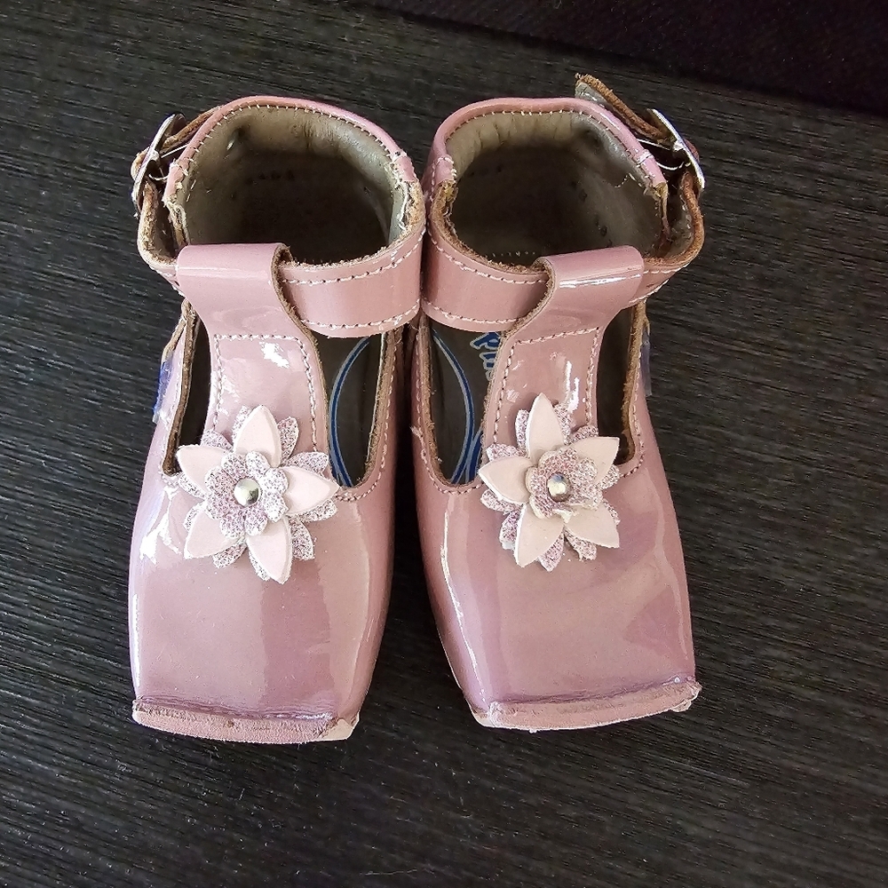 Baby Pingo Sandy Pink Patent Bow Dress Shoes Size Toddler 11